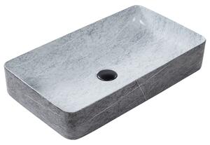 Kúpeľňové umývadlo na dosku sivé keramické granitový efekt 61 x 35 cm obdĺžnikové industriálny štýl