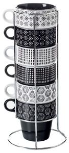 Keramický hrnček so stojanom Ethnik 260 ml sada 6ks