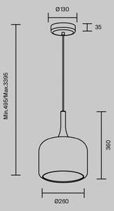 Maytoni LED závesné svietidlo Spirito, biele, sklo/kov, Ø 26 cm, Biela / opálová, Obývacia izba / jedáleň, Sklo, Skupinové svietidlá