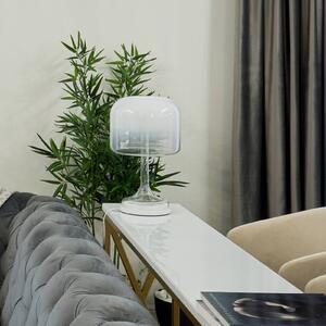 Maytoni Stolová LED lampa Spirito, biela, sklo, výška 42 cm, Biela / opálová, Obývacia izba / jedáleň, Sklo