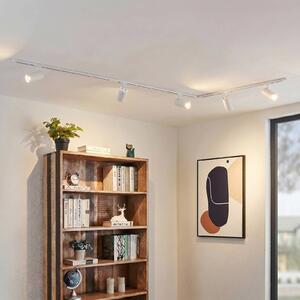 Lindby Systém lišt Linaro, Ø 7 cm, 5-pl., LED, biela,, Biela / opálová, Pracovňa / Kancelária, Hliník, Moderný, Koľajnicový systém