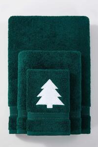 Vianočný uterák CHRISTMAS TREE fľašovo zelený Rozmer: 50x90 cm