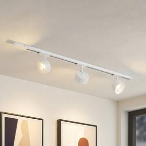 Lindby Systém lišt Linaro, Ø 9,5 cm, 3-pl., LED, biely, Biela / opálová, Pracovňa / Kancelária, Hliník, Moderný, Koľajnicový systém
