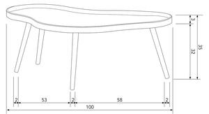 Odkladací stolík 58x100 cm Mae – WOOOD