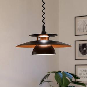 Brenda – výškovo nastaviteľná závesná lampa, Čierna, Obývacia izba / jedáleň, kov, Moderný, Závesné svietidlo