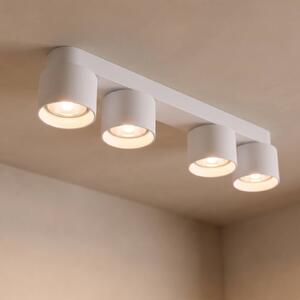 Nordlux Downlight Pitcher, biela/strieborná, 4-pl., kov, GU10, Biela / opálová, Obývacia izba / jedáleň, kov, Moderný
