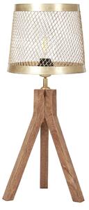 Stolná lampa tmavé mangové drevo s mosadzným železným tienidlom klasický dizajn moderné dekorácie osvetlenie