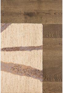 Béžový vlnený koberec 100x180 cm Sticks – Agnella