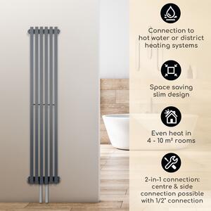 Besoa Delgado, radiátor, 120 x 25, 508 W, teplá voda, 1/2", 4 – 10 m², sivý