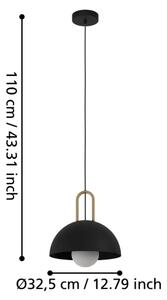 Eglo 56459 - Závesné svietidlo CALMANERA 1xE27/40W/230V čierne