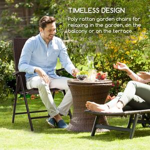 Blumfeldt Estoril, záhradná stolička, polyratan, hliník, 7 úrovní, skladacia, hnedá