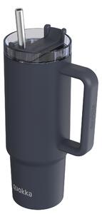 Nerezový termohrnček so slamkou Stream Black 950 ml