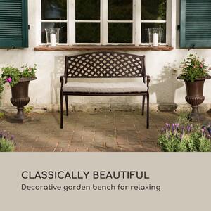 Blumfeldt Pozzilli AN, záhradná lavička, liaty hliník, odolná voči počasiu, starožitná meď
