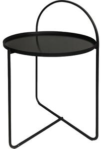 Kovový odkladací stolík 65 cm, čierny
