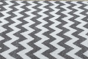 Okrúhly koberec SKETCH - F561 Cik cak, šedo biela