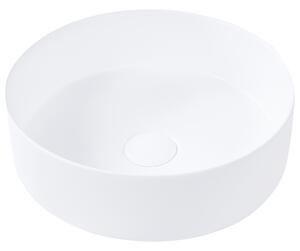 Kúpeľňové umývadlo na dosku biele keramické okrúhle ⌀ 36 cm moderná kúpeľňa