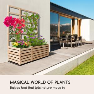 Blumfeldt Modu Grow 50, súprava vyvýšeného záhona a mriežky, 50 x 151 x 45 cm, borovicové drevo, bublinková fólia