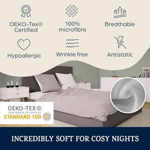 Sleepwise Soft Wonder-Edition, posteľná bielizeň, svetlosivá/biela, 155 x 200 cm, 80 x 80 cm