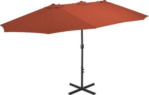 Maison Exclusive - Slnečník s hliníkovým stožiarom 460x270 cm terakota