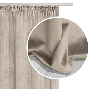 Velúrový záves SOFT VELVET béžový na riasiacu pásku Rozmer: 140x300 cm