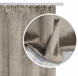 Velúrový záves SOFT VELVET tmavobéžový na riasiacu pásku Rozmer: 140x300 cm