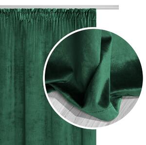 Velúrový záves SOFT VELVET fľašovo zelený na riasiacu pásku Rozmer: 140x270 cm