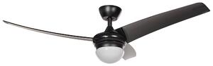 Stropný ventilátor so svetlom čierny syntetický materiál diaľkové ovládanie 6 možností rýchlosti 3 teploty svetla