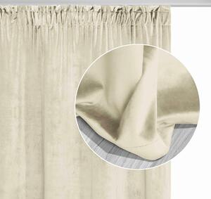 Velúrový záves SOFT VELVET krémový na riasiacu pásku Rozmer: 140x270 cm