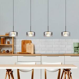 LED závesné svietidlo Belinda, dĺžka 105 cm, dymová sivá, 4-pl