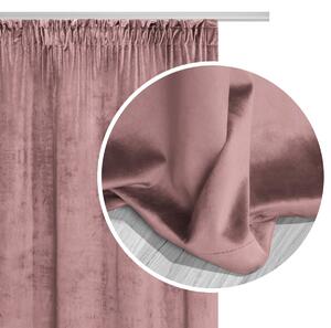 Velúrový záves SOFT VELVET púdrový na riasiacu pásku Rozmer: 140x270 cm