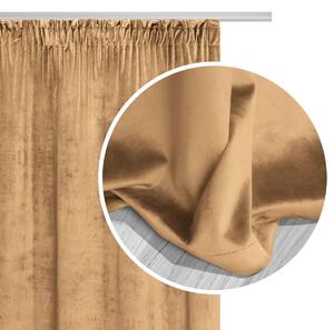 Velúrový záves SOFT VELVET horčicový na riasiacu pásku 140x270 cm