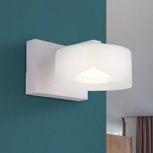 Belinda LED nástenné svetlo, biele, šírka 15 cm, sklo