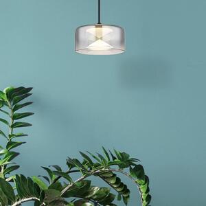 Belinda LED závesné svietidlo, Ø 15 cm, dymovo sivá, sklo