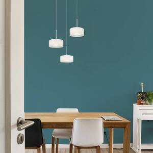 Belinda LED závesné svietidlo, Ø 40 cm, biele, 3-pl. sklo