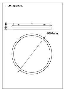 Stropné LED svetlo Della, Ø 40 cm, tmavosivá farba, kov