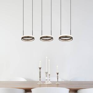 Della LED závesné svietidlo, dĺžka 82 cm, tmavosivá farba, kov, 3-pl