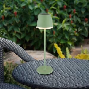 Solarna lampa, kovová, svetlozelená, výška 41 cm, IP44
