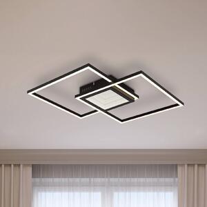 Stropné LED svetlo Saunders, dĺžka 43 cm, čierne, 3D efekt