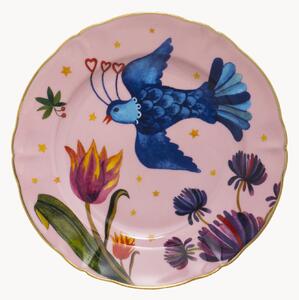 Ručne vyrobený porcelánový raňajkový tanier Fabula