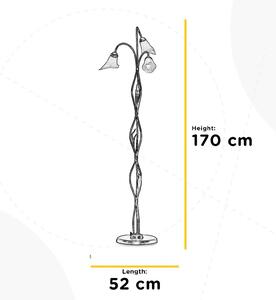 Stojacia lampa Alga, 3 svetlá, železo, sklo, Florentine