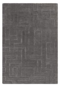 Antracitovosivý vlnený koberec 160x230 cm Maze – Asiatic Carpets