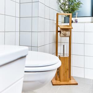 Blumfeldt WC garnitúra, vrátane toaletnej kefy, 36 × 82 × 21 cm, odolná proti vlhkosti, bambus