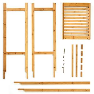 Blumfeldt Šatník, 5 háčikov, 2 tyče šaty, odkladacia plocha, bambus