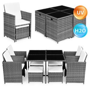 Sada záhradného nábytku z technoratanu, 4 kreslá, 4 taburetky, stôl MultiGarden
