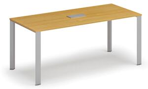 Stôl PRIMO INFINITY 1800 x 900 x 750, buk + stolová zásuvka TYP V, strieborná