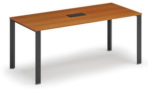 Stôl PRIMO INFINITY 1800 x 900 x 750, čerešňa + stolová zásuvka TYP I, čierna