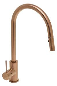 Drezová batéria SAT Aurum s vyťahovacou spŕškou, 2 prúdy brúsená rose gold SATBAUR286BRG