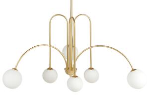 Luster závesná lampa zlatá kov železo závesné svetlo sklenené tienidlá okrúhly tvar moderné glamour osvetlenie