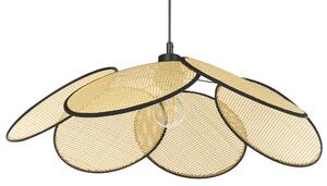 Závesná lampa prírodná a čierna kov železo papier ratanový efekt závesné svetlo boho tradičné osvetlenie obývacia izba jedáleň spálňa