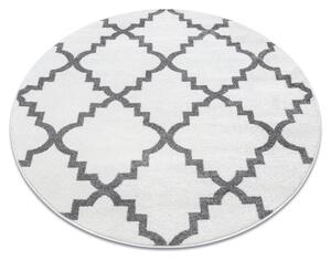 Okrúhly koberec SKETCH - F343 krém/sivá trellis